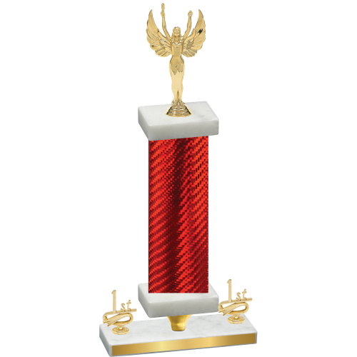 Premium Single Red Carbon Fiber First Place Victory Trophy