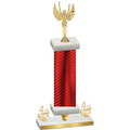 Premium Single Red Carbon Fiber Fourth Place Victory Trophy