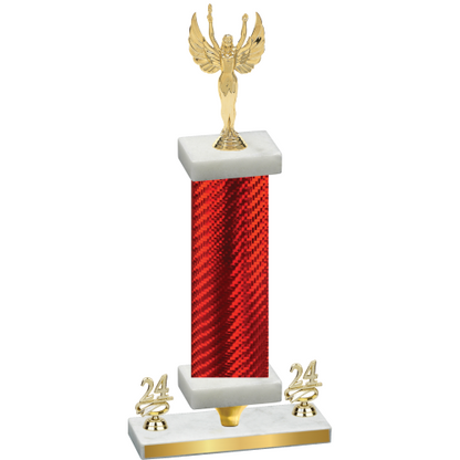 Premium Single Red Carbon Fiber Year Victory Trophy