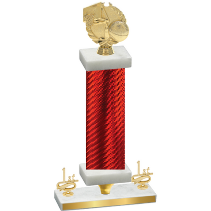 Premium Single Red Carbon Fiber First Place Basketball Trophy