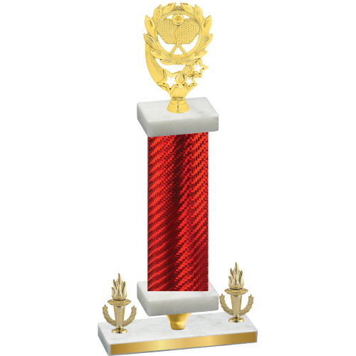 Premium Single Red Carbon Fiber Victory Pickleball Trophy