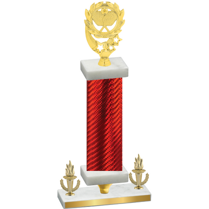 Premium Single Red Carbon Fiber Victory Pickleball Trophy