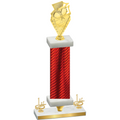Premium Single Red Carbon Fiber First Place Pickleball Trophy