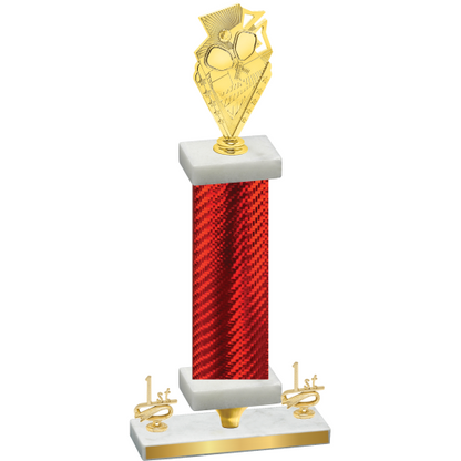 Premium Single Red Carbon Fiber First Place Pickleball Trophy