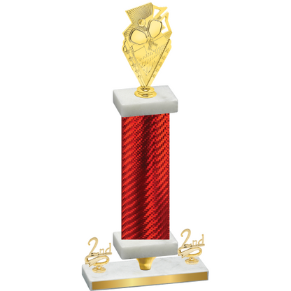 Premium Single Red Carbon Fiber Second Place Pickleball Trophy