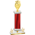 Premium Single Red Carbon Fiber Fourth Place Pickleball Trophy