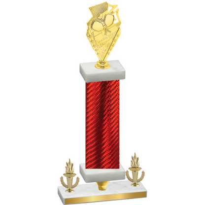 Premium Single Red Carbon Fiber Victory Pickleball Trophy