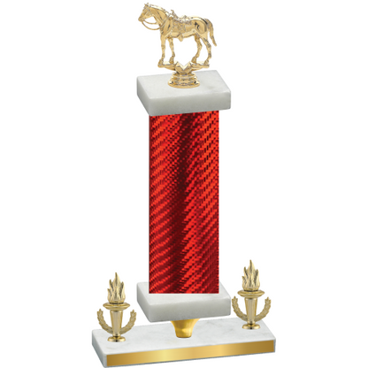 Premium Single Red Carbon Fiber Victory Horses Trophy