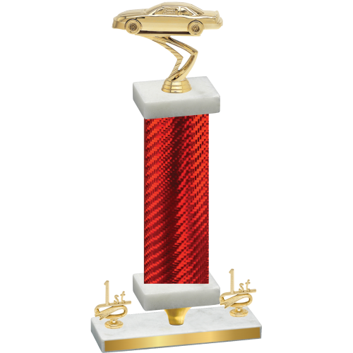 Premium Single Red Carbon Fiber First Place Cars Trophy