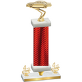 Premium Single Red Carbon Fiber Fourth Place Cars Trophy