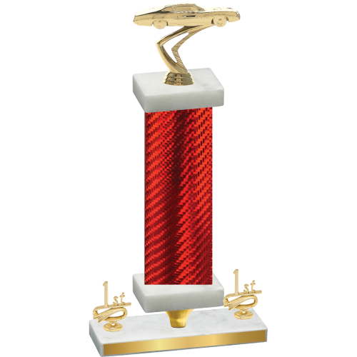 Premium Single Red Carbon Fiber First Place Cars Trophy