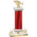 Premium Single Red Carbon Fiber First Place Fishing Trophy