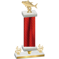 Premium Single Red Carbon Fiber Fourth Place Fishing Trophy