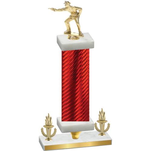 Premium Single Red Carbon Fiber Victory Shooter Trophy