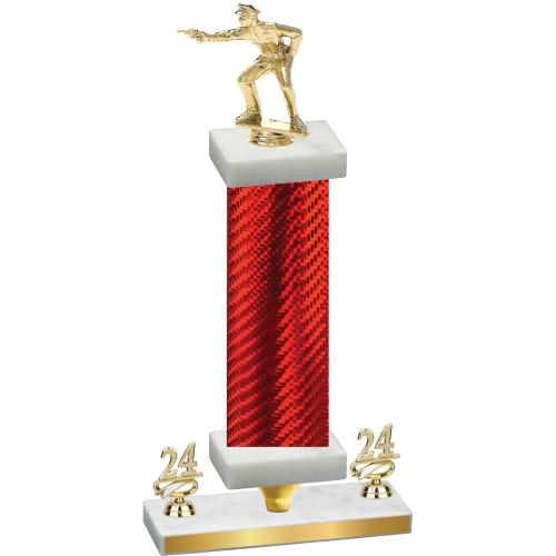 Premium Single Red Carbon Fiber Year Shooter Trophy