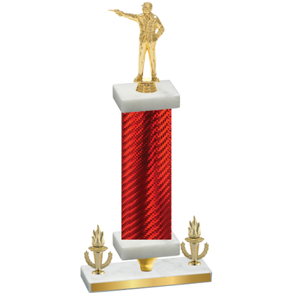 Premium Single Red Carbon Fiber Victory Shooter Trophy