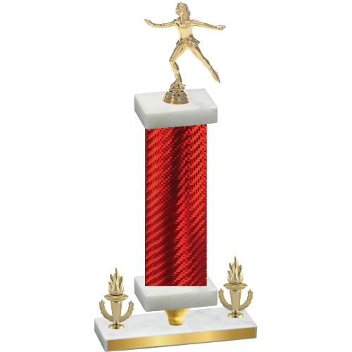 Premium Single Red Carbon Fiber Victory Skater Trophy