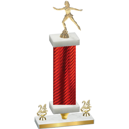 Premium Single Red Carbon Fiber Year Skater Trophy