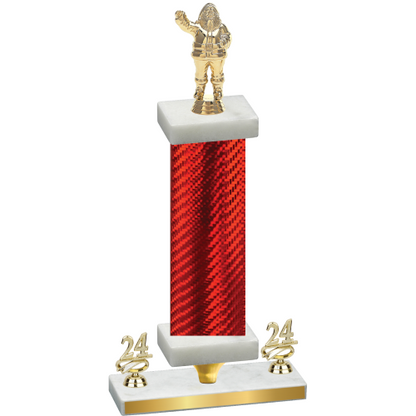 Premium Single Red Carbon Fiber Year Holiday Trophy