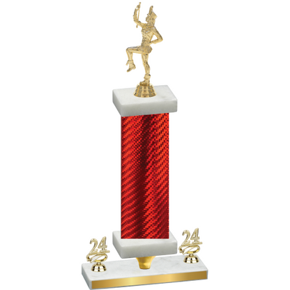 Premium Single Red Carbon Fiber Year Majorette Trophy