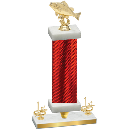 Premium Single Red Carbon Fiber First Place Fishing Trophy