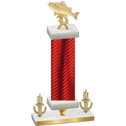 Premium Single Red Carbon Fiber Victory Fishing Trophy