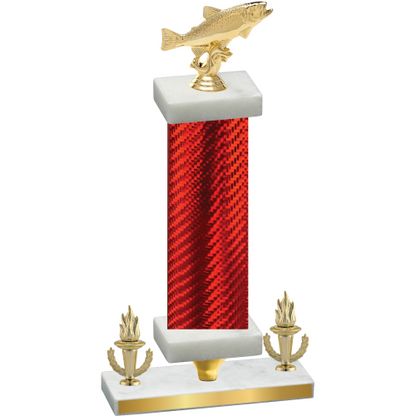 Premium Single Red Carbon Fiber Victory Fishing Trophy