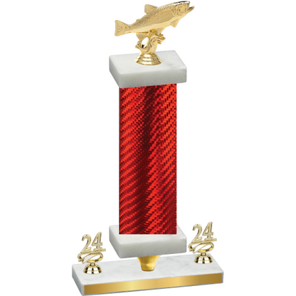 Premium Single Red Carbon Fiber Year Fishing Trophy