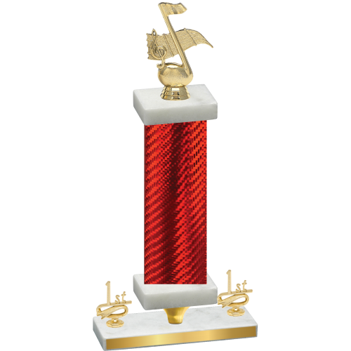 Premium Single Red Carbon Fiber First Place Music Trophy