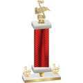 Premium Single Red Carbon Fiber Third Place Music Trophy