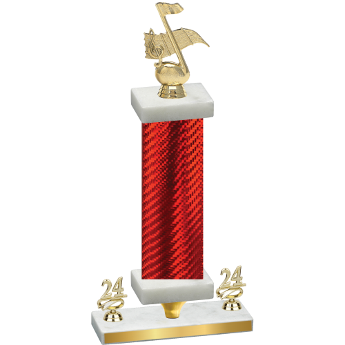 Premium Single Red Carbon Fiber Year Music Trophy