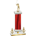 Premium Single Red Carbon Fiber Victory Golf Trophy