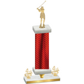Premium Single Red Carbon Fiber Fourth Place Golf Trophy