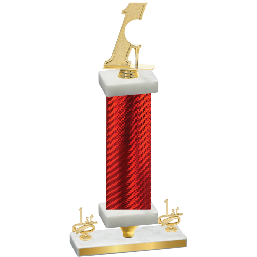 Premium Single Red Carbon Fiber First Place Golf Trophy