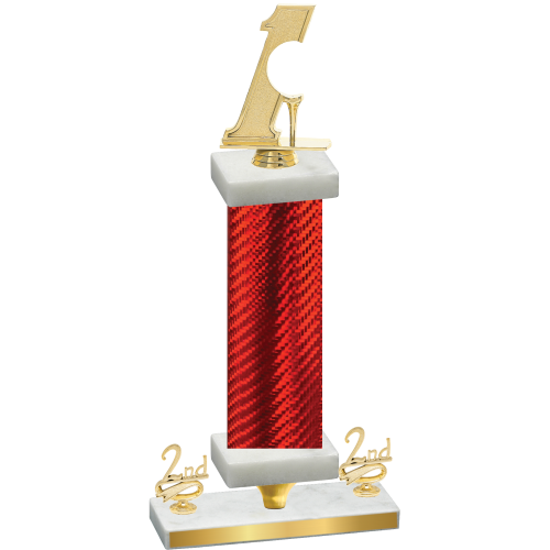 Premium Single Red Carbon Fiber Second Place Golf Trophy