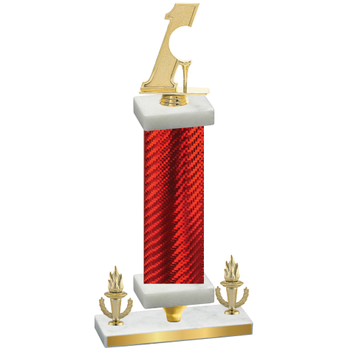 Premium Single Red Carbon Fiber Victory Golf Trophy