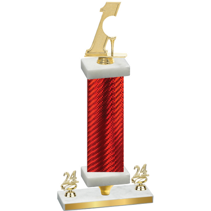 Premium Single Red Carbon Fiber Year Golf Trophy