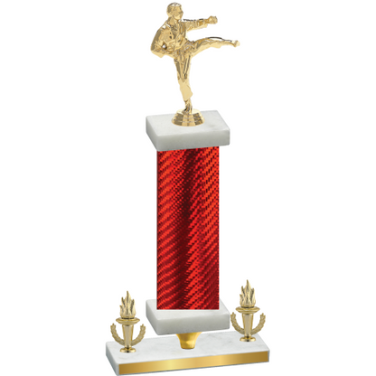 Premium Single Red Carbon Fiber Victory Karate Trophy