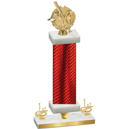 Premium Single Red Carbon Fiber First Place Baseball Trophy