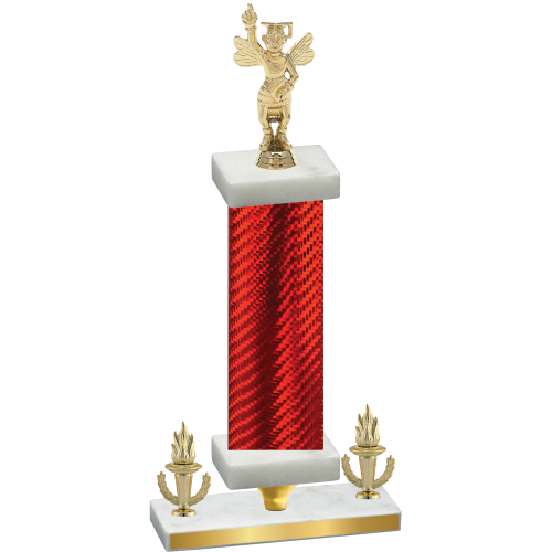 Premium Single Red Carbon Fiber Victory Academics Trophy