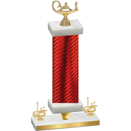 Premium Single Red Carbon Fiber First Place Academics Trophy