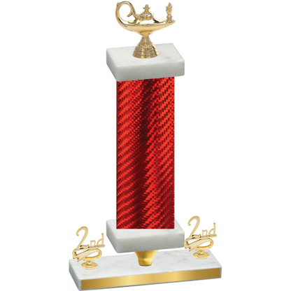 Premium Single Red Carbon Fiber Second Place Academics Trophy