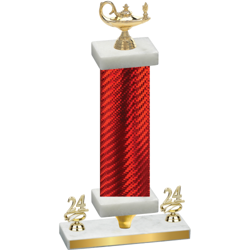 Premium Single Red Carbon Fiber Year Academics Trophy