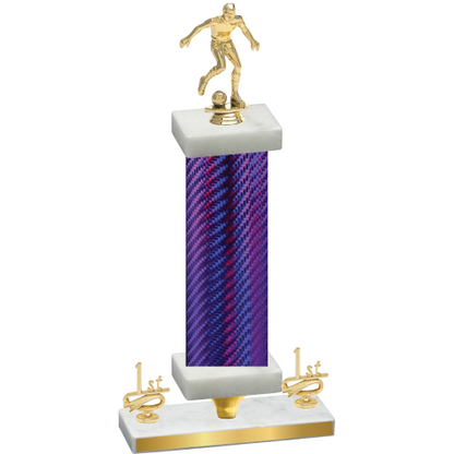 Premium Single Purple Carbon Fiber First Place Soccer Trophy