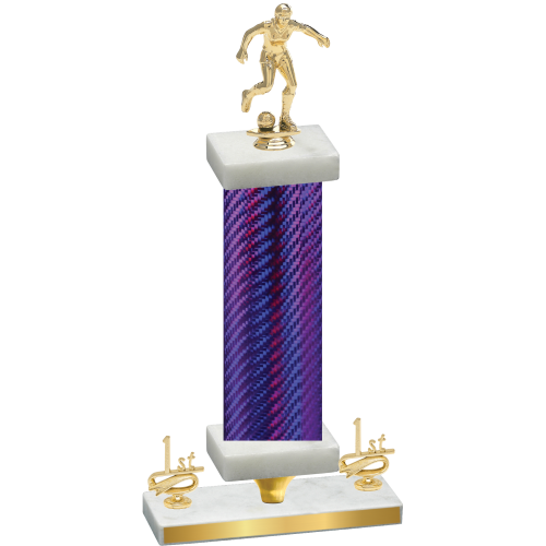 Premium Single Purple Carbon Fiber First Place Soccer Trophy