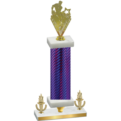 Premium Single Purple Carbon Fiber Victory Rugby Trophy