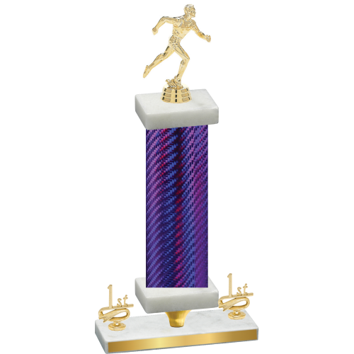 Premium Single Purple Carbon Fiber First Place Running Trophy