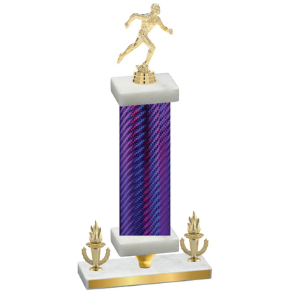 Premium Single Purple Carbon Fiber Victory Running Trophy