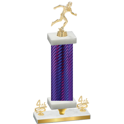 Premium Single Purple Carbon Fiber Fourth Place Running Trophy