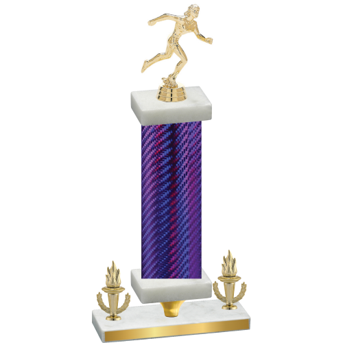 Premium Single Purple Carbon Fiber Victory Running Trophy